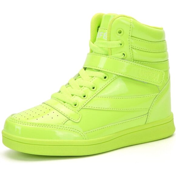 🆕 Green Hidden Wedge Sneakers 5.5cm High Top Ankle Bootie Platform Shoes Women - Picture 1 of 9